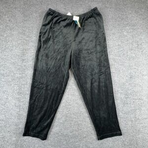 Graver Studio Pants Womens 2X Black Velour Sweatpants Elastic Waist Pull On
